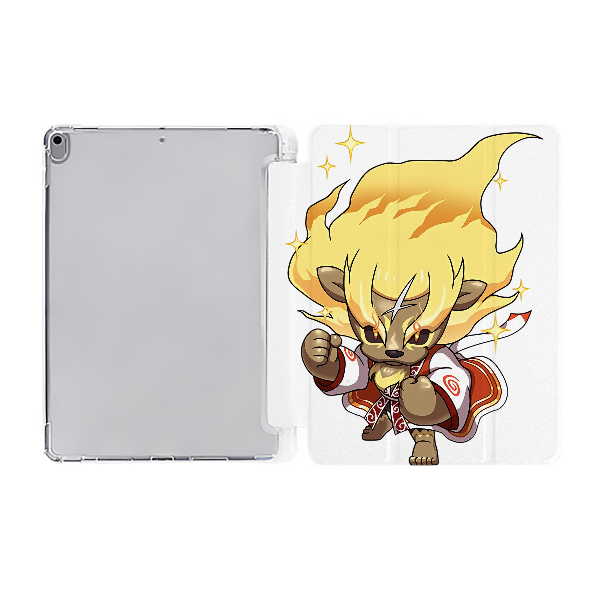 （画像用） 妖怪ウォッチ Yo-kai Watch IPad ケース ペン収納付き 三つ折りスタンド PUレザー×シリコン 対応機種9.5/10.5/10.9インチ